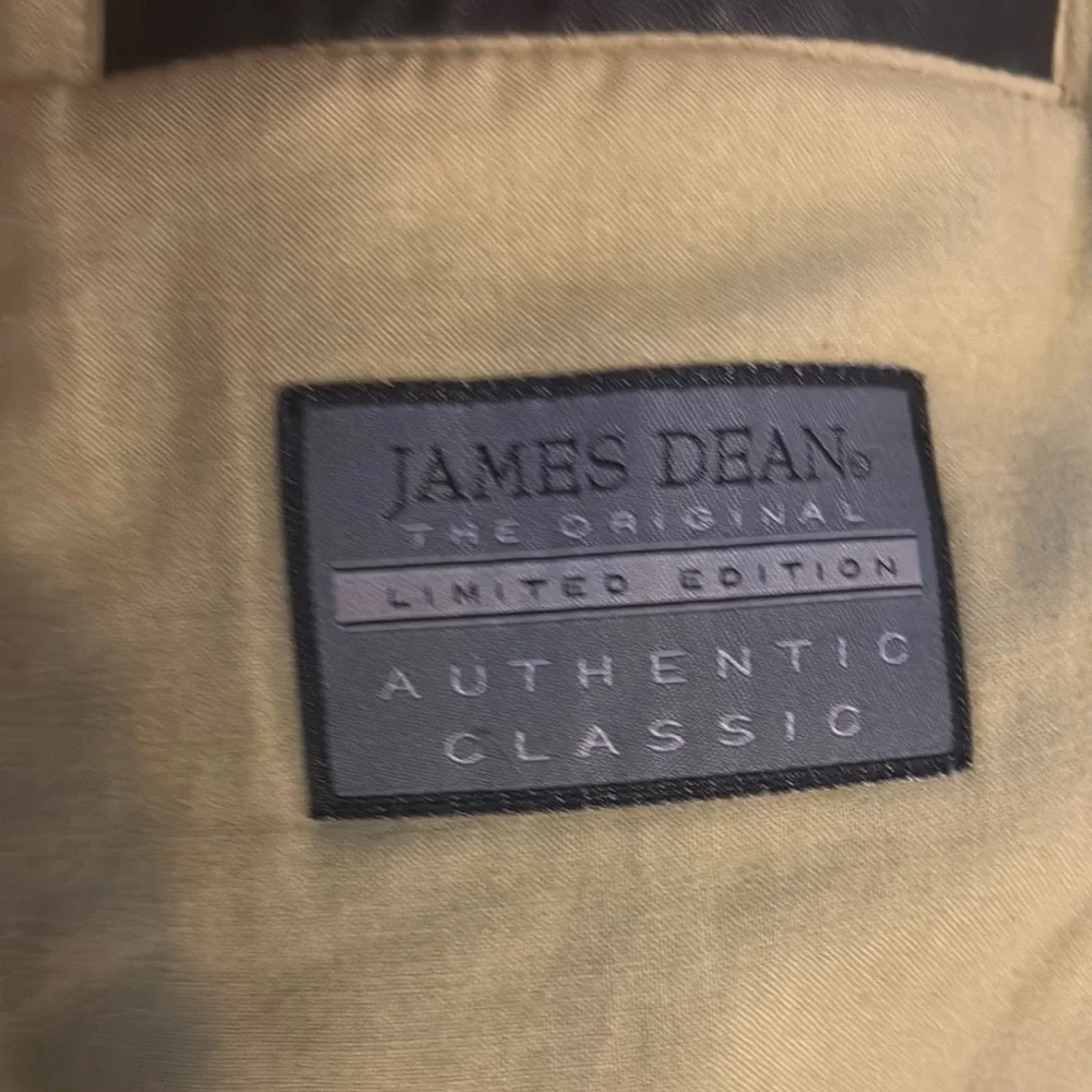 Vintage James Dean The Original Limited Edition Bomber Leather Jacket Black XL - Picture 5 of 7